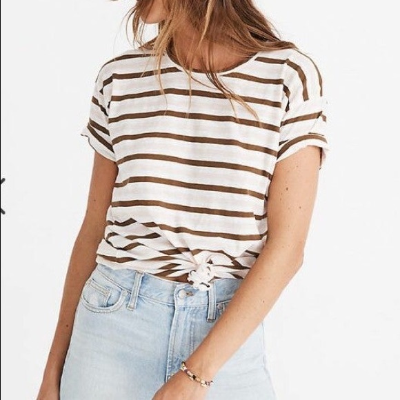 Madewell Tops - Madewell Knot Front Tee in Myers Stripe